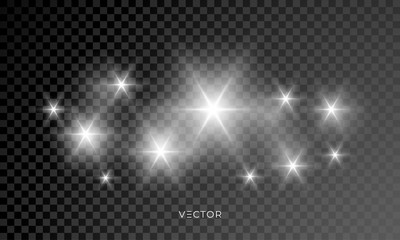 Wall Mural - star shine glow sparks, bright sparkle with lens flare effect. vector christmas shiny glitter star r