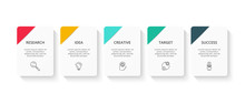 Creative Concept For Infographic With 5 Steps, Options, Parts Or Processes. Business Data Visualization