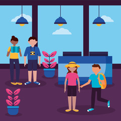 Poster - people and travel flat design