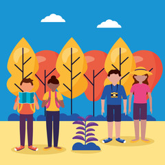 Poster - people and travel flat design