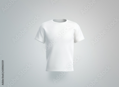 Blank white t-shirt mockup. isolated, front view, 3d rendering. Empty ...