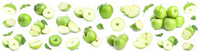 Fresh Ripe Green Apple On White Background