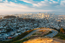 San Francisco City Skyline From Twin Peaks, California, USA