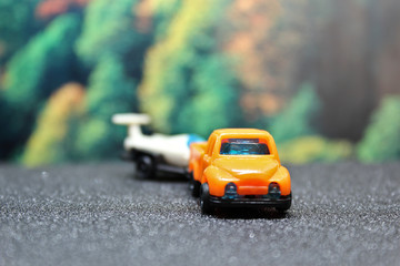 toy truck on the road aviation