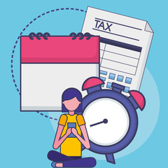 Avatar woman with tax vector design