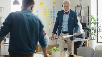 Poster - Company Chief Executive Director Gathers His Team of Analysts, Programmers and Specialists for the Daily Conference Meeting. Professional Businesspeople Developing Startup Strategy Together