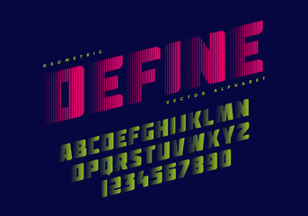 Poster - Bold sportive font design. Alphabet and numbers. Eps10 vector.