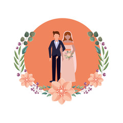 Canvas Print - Couple of bride and groom avatar design