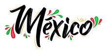 Mexico Patriotic Banner Design Mexican Flag Colors Vector Illustration
