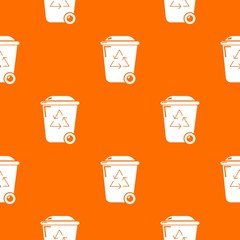Poster - Trash wheelie bin pattern vector orange for any web design best