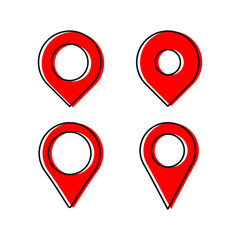 Red maps pin. Location map icon. Location pin. Pin icon vector.