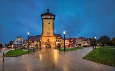 Wall Mural - Reutlingen, Germany. Historic Tubinger Tor at dusk