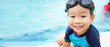 Banner Web Design of Child enjoying in swimming pool