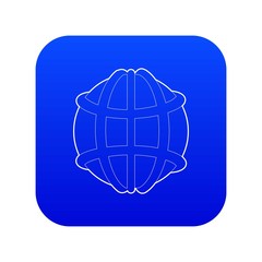 Poster - earth icon blue vector isolated on white background