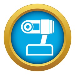 Poster - Webcam icon blue vector isolated on white background for any design