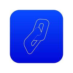 Poster - Chain icon blue vector isolated on white background