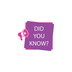 Poster - did you know? tag, color, megaphone icon