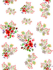 Sticker - Watercolor floral seamless pattern for wallpaper, prints design. Flower background. Summer textile texture. Ornament illustration. Decorative flowers