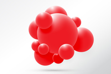 Wall Mural - molecule design isolated on white background. atoms. 3d molecular structure with blue connected sphe