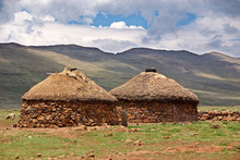 Traditional Style Of Housing In Lesotho Is Called A Rondavel. The Roof Itself Is Made Out Of Thatch That Is Sewn To The Wooden Braces With Rope
