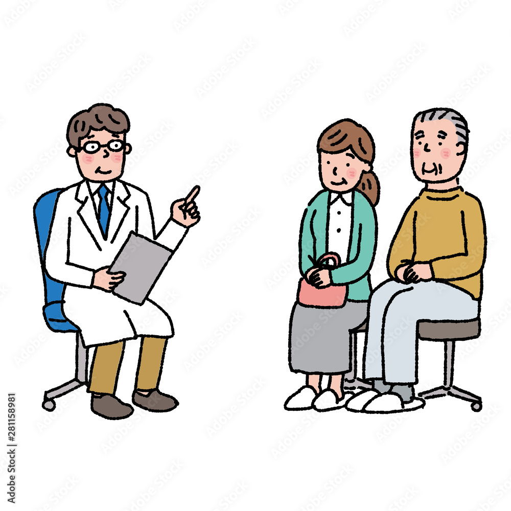 話を聞く高齢者 医者 診察 診断 カウンセリング イラスト Anime Naklejki Ecowall24 Pl