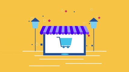 electronic commerce with tablet animation