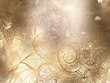 Abstract bronze background with mandala decorations and beautiful lights effects.