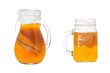 © alexey_arz - Homemade fermented drink Kombucha in a glass jugs. Isolated on white background
