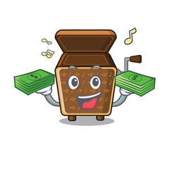 Poster - With money bag music box in the mascot shape