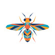 Geometric polygonal bee. Abstract colorful animal. Vector illustration.	