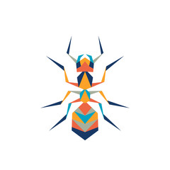 Wall Mural - Geometric polygonal ant. Abstract colorful animal. Vector illustration.	