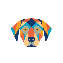 Wall Mural - Geometric polygonal dog. Abstract colorful animal head. Vector illustration.	