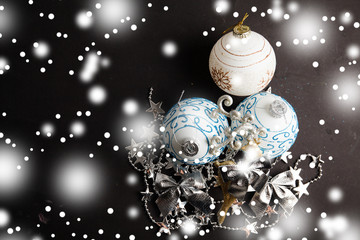 Canvas Print - Christmas border of ornaments