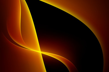 Wall Mural - abstract light gold gradient curve luxury concept graphic on dark background, copy space composition