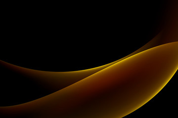 Wall Mural - abstract light gold gradient curve luxury concept graphic on dark background, copy space composition