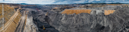 Fotomural coal mining open pit mine aerial black