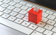 © Jane - vote box on the keyboard of a latop, 3d rendering,conceptual image. web  and voting concepts.