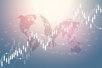 Poster - Stock market graph or forex trading chart for business and financial concepts. Abstract finance background investment or Economic trends business idea. Stock market data. Vector illustration