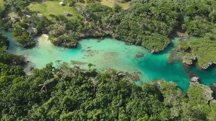 Wall Mural - The Blue Lagoon from drone, Port Vila, Efate, Vanuatu