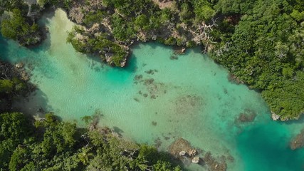 Wall Mural - The Blue Lagoon from drone, Port Vila, Efate, Vanuatu