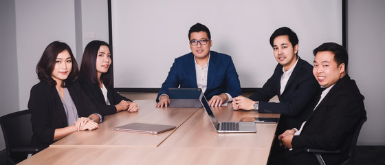 Wall Mural - Business people  in seminar room. Meeting Corporate Success Brainstorming Teamwork