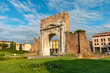 Famous place in Rimini, Italy. Arch of Augustus, the ancient gate of the city.