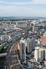 Sticker - city skyline aerial view of Sendai in Japan
