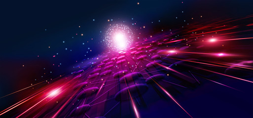 Poster - Network connection and linking entities, Big data visualization. Block chain, Visual information complexity, Intricate data and social networking, Abstract futuristic technology background.