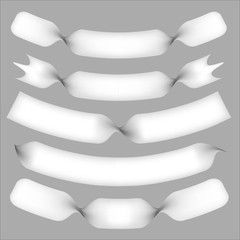 Wall Mural - vector white twisted and warped bannners