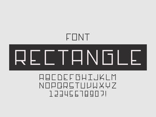 Wall Mural - Rectangle font. Vector alphabet 