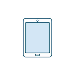 Poster - Tablet icon. Digital device with touch screen. Ebook reader vector illustration. Isolated pictogram on white beckgraund. Black symbol for web design in flat style. Icon for button or app.