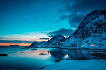 Wall Mural - Sorvagen village on Lofoten Islands