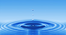 Image Of A Water Drop On A Blue Background.
