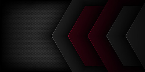 Wall Mural - black abstract vector background with overlapping characteristics.